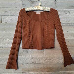 Altar'd State Women sz L orange bell sleeve top.  BOHO festival, Fall, hippie